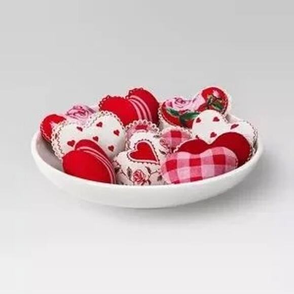 Threshold NEW NIB 12 Pc Mixed Pattern Heart Vase Filler Pink Red - Picture 1 of 8